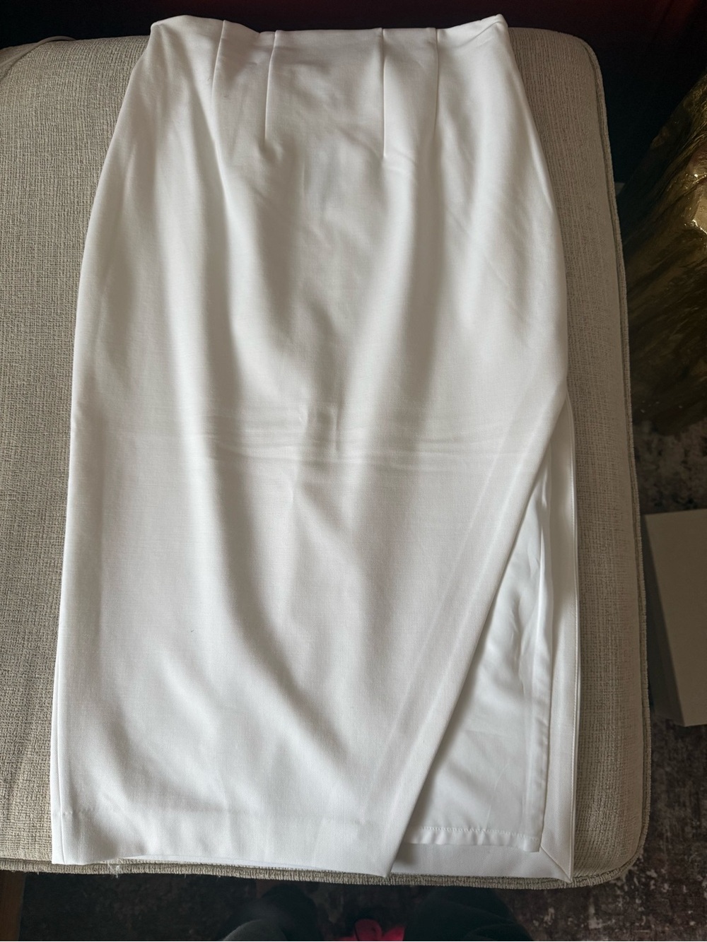 Express White Pencil Skirt with Side Slit